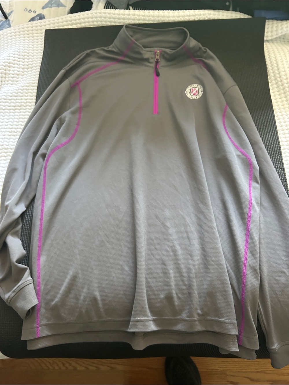 Under Armour Gray Quarter-Zip Pullover with Pink Trim